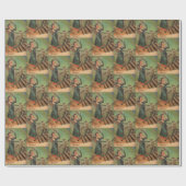 Vrouw Krampus Wrapping Paper Cadeaupapier (Vlak)