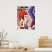  vrouw kreeft Abstract Poster (Keuken)