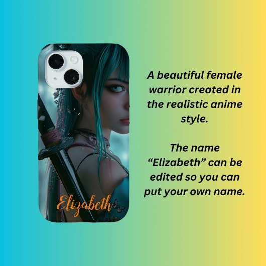 Vrouw krijger, anime stijl Case-Mate iPhone case