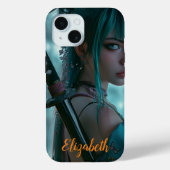 Vrouw krijger, anime stijl Case-Mate iPhone case (Achterkant)