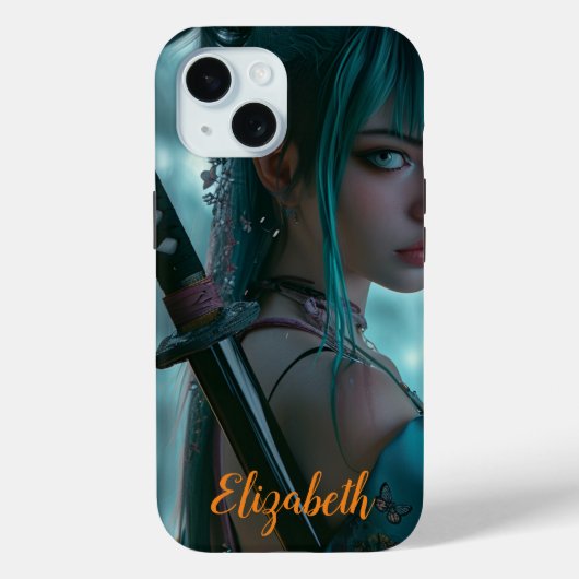 Vrouw krijger, anime stijl Case-Mate iPhone case (Achterkant)