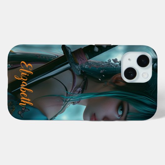 Vrouw krijger, anime stijl Case-Mate iPhone case (Achterkant (horizontaal))