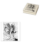 VROUW KRIJGER, VLIEGEND PAARD PEGASUS FANTASY HERO RUBBERSTEMPEL (Gestempeld)