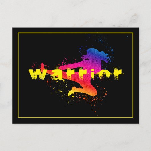 Vrouw krijgskunst, high Kick, schilderspier Briefkaart (Voorkant)