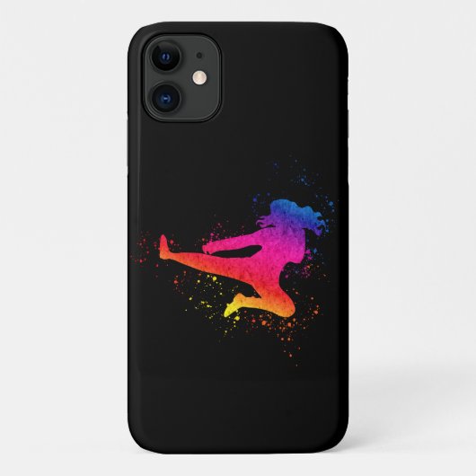 Vrouw krijgskunst, high Kick, schilderspier Case-Mate iPhone Case (Achterkant)