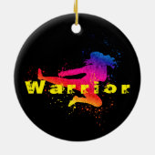 Vrouw krijgskunst, high Kick, schilderspier Keramisch Ornament (Achterkant)