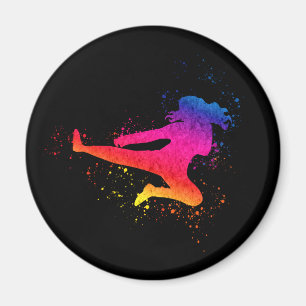 Vrouw krijgskunst, high Kick, schilderspier Magneet
