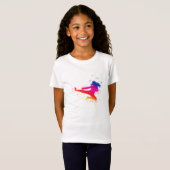 Vrouw krijgskunst, high Kick, schilderspier T-shirt (Voorkant volledig)