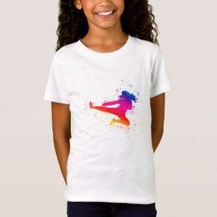 Vrouw krijgskunst, high Kick, schilderspier T-shirt