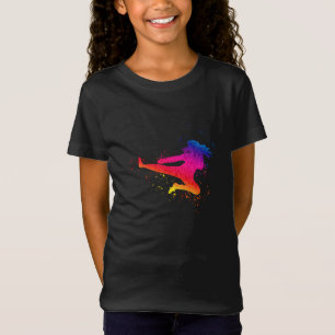 Vrouw krijgskunst, high Kick, schilderspier T-shirt