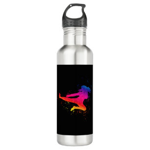 Vrouw krijgskunst, high Kick, schilderspier Waterfles