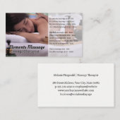 Vrouw krijgt een massage in het kuuroord visitekaartje (Voorkant / Achterkant)