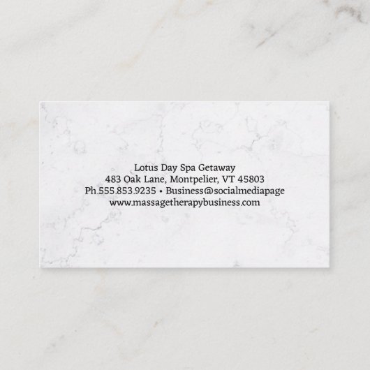 Vrouw krijgt hoofdmassage visitekaartje (Achterkant)