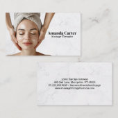 Vrouw krijgt hoofdmassage visitekaartje (Voorkant / Achterkant)