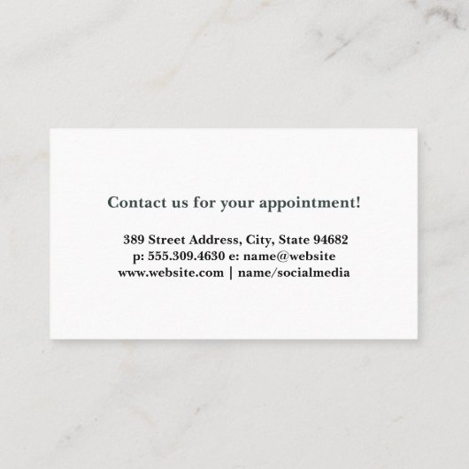 Vrouw krijgt massage terug visitekaartje (Achterkant)