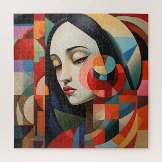 Vrouw Kubisme Abstracte Kunst Legpuzzel (Verticaal)