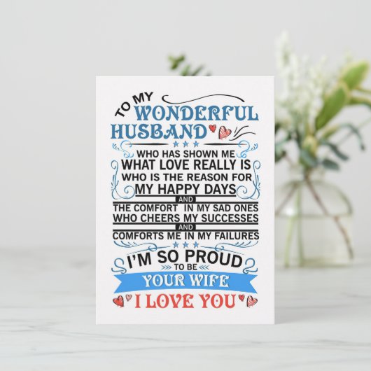 Vrouw Kunst aan mijn geweldige man Kaart (Staand voorkant)