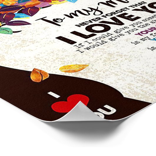 Vrouw Kunst aan mijn Man Ik hou van echtgenoot Poster (Hoek)