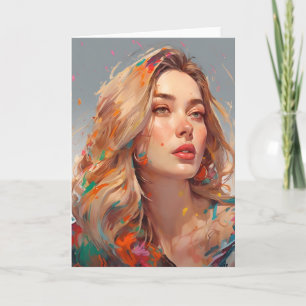 Vrouw - Kunstkaart Feestdagen Kaart