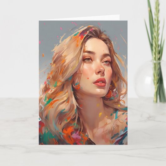 Vrouw - Kunstkaart Feestdagen Kaart (Voorkant)