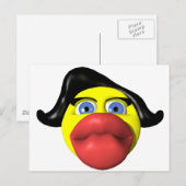 Vrouw kus geel briefkaart (Voorkant / Achterkant)