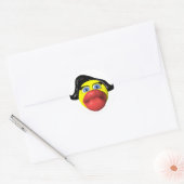 Vrouw kussen geel ronde sticker (Envelop)