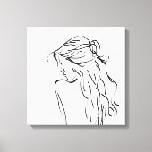 Vrouw Lady Girl-tekening Canvas Afdruk (Voorkant)