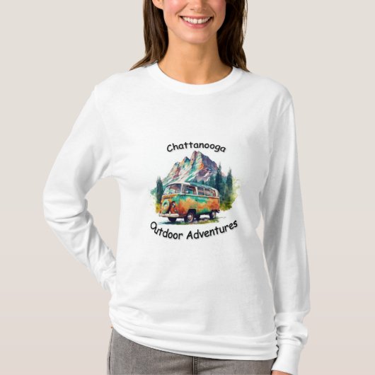 Vrouw Lange Mouw T voor Chattanooga Outdoor T-shirt (Voorkant)