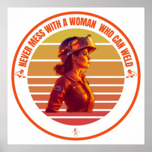 Vrouw lasser Ontwerp voor iemand die van lassen ho Poster