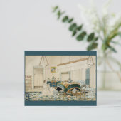 Vrouw Leest Boeken  Waterverf Briefkaart (Staand voorkant)