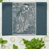 Vrouw Leest de tuin Theedoek (Gevouwen)