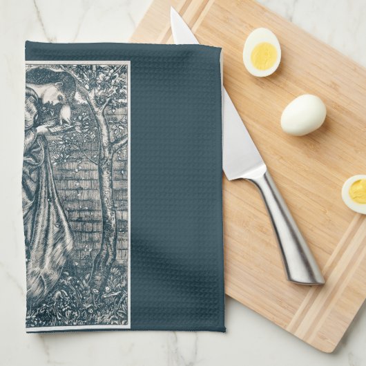 Vrouw Leest de tuin Theedoek (Quarter Fold)