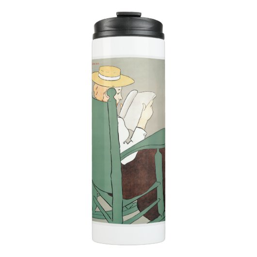 Vrouw leest in een rotsstoel Edward Penfield Thermosbeker (Voorkant)