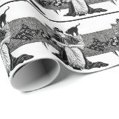 Vrouw leest met zwarte kat    cadeaupapier (Rol Hoek)