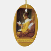 Vrouw leesversiering keramisch ornament (Rechts)