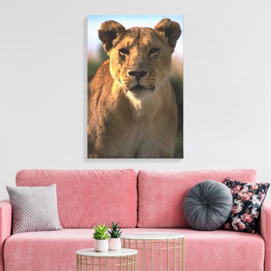 Vrouw Leeuwin Koningin van het Oerwoud Canvas Afdruk (Insitu (Woonkamer))