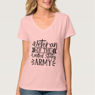 Vrouw Leger Veteraan Trots Militair V-Hals T-shirt