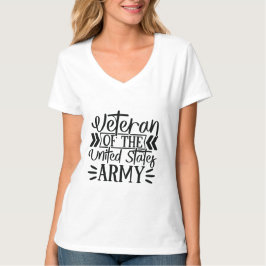 Vrouw Leger Veteraan Trots Militair V-Hals T-shirt