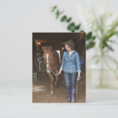 Vrouw leidend paard briefkaart (Staand voorkant)