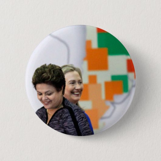 Vrouw leiders: Dilma & Hillary Ronde Button 5,7 Cm (Voorkant)