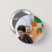 Vrouw leiders: Dilma & Hillary Ronde Button 5,7 Cm (Voorkant /achterkant)