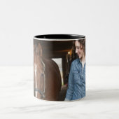 Vrouw leidpaard tweekleurige koffiemok (Center)