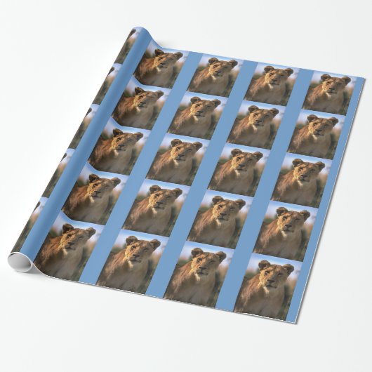 Vrouw Leoness Kerstmis Cadeaupapier (Uitgerold)