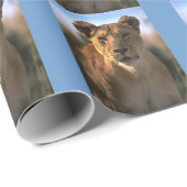 Vrouw Leoness Kerstmis Cadeaupapier (Rol Hoek)