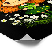 Vrouw Leprechaun Shamrock Girls St Patricks Day L Poster (Hoek)