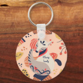 Vrouw leraar Gift CLASSY LADY Hygge Fox Sleutelhanger (Voorkant)