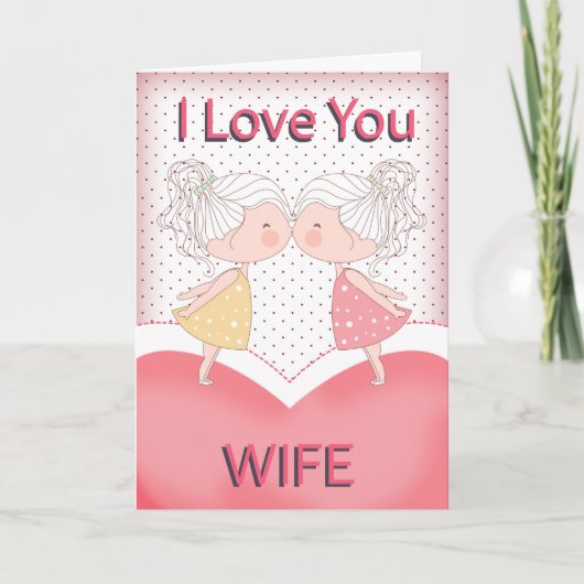 Vrouw, Lesbisch, Leuk Kussend Paar Valentijn Feestdagen Kaart (Voorkant)