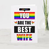 Vrouw Lesbisch Love You Typografie LGBTQ Rainbow Kaart (Voorkant)