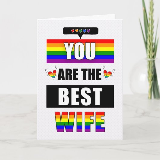 Vrouw Lesbisch Love You Typografie LGBTQ Rainbow Kaart (Voorkant)