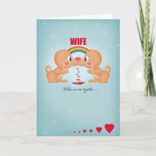Vrouw Lesbische Valentijnsdag Kussen Honden En Hor Feestdagen Kaart